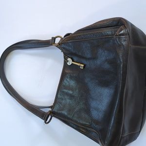 Fossil Dark Brown Leather Shoulder Bag